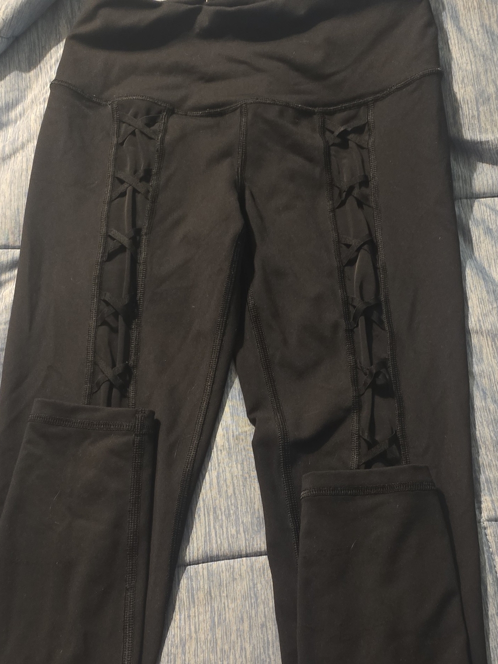 Victoria's Secret Black Lace-Up High Waist Jeggings